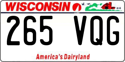 WI license plate 265VQG