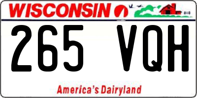 WI license plate 265VQH