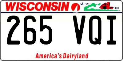 WI license plate 265VQI