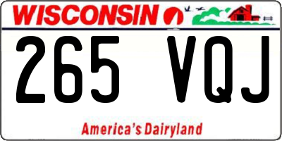 WI license plate 265VQJ