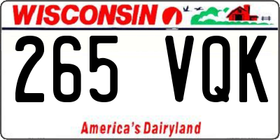WI license plate 265VQK