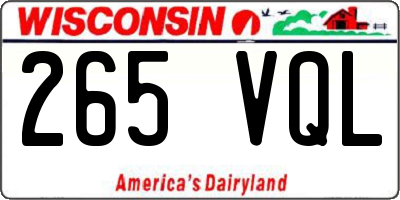 WI license plate 265VQL