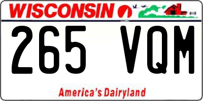 WI license plate 265VQM