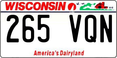WI license plate 265VQN