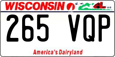 WI license plate 265VQP