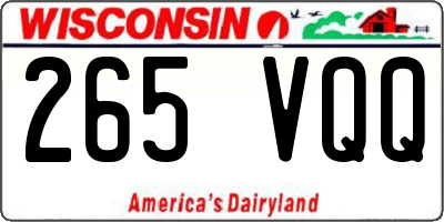 WI license plate 265VQQ