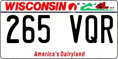 WI license plate 265VQR