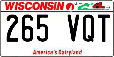 WI license plate 265VQT