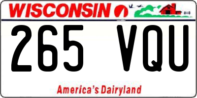WI license plate 265VQU