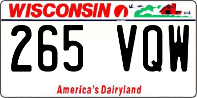 WI license plate 265VQW