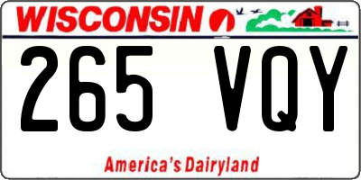 WI license plate 265VQY