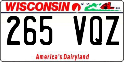 WI license plate 265VQZ