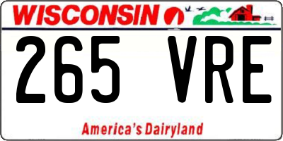WI license plate 265VRE