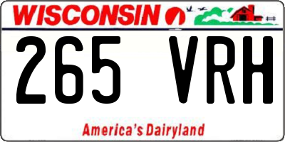 WI license plate 265VRH