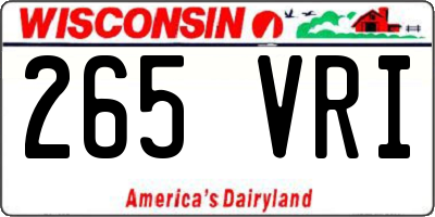 WI license plate 265VRI