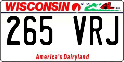 WI license plate 265VRJ