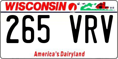 WI license plate 265VRV