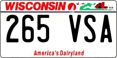 WI license plate 265VSA