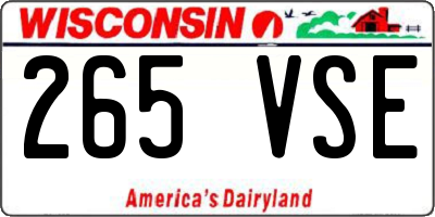 WI license plate 265VSE