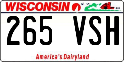 WI license plate 265VSH
