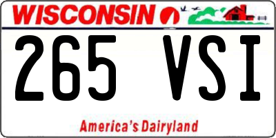 WI license plate 265VSI