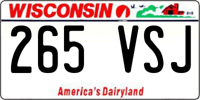 WI license plate 265VSJ