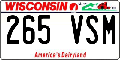WI license plate 265VSM