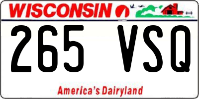 WI license plate 265VSQ