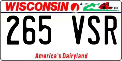 WI license plate 265VSR