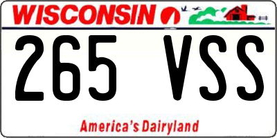 WI license plate 265VSS