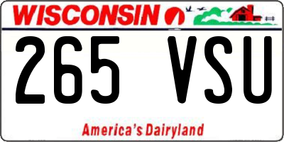 WI license plate 265VSU