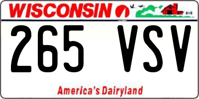 WI license plate 265VSV