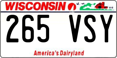 WI license plate 265VSY