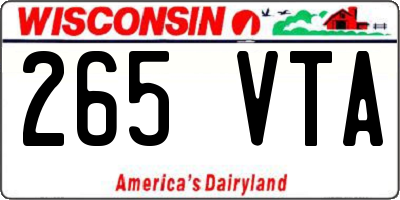 WI license plate 265VTA