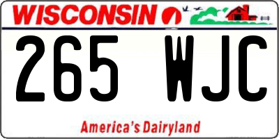 WI license plate 265WJC