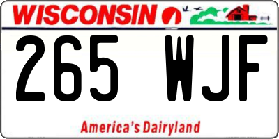 WI license plate 265WJF