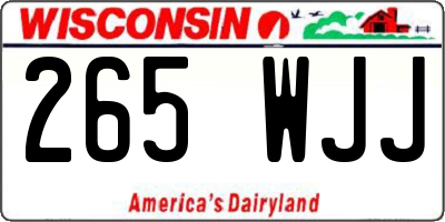 WI license plate 265WJJ
