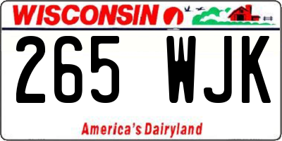 WI license plate 265WJK