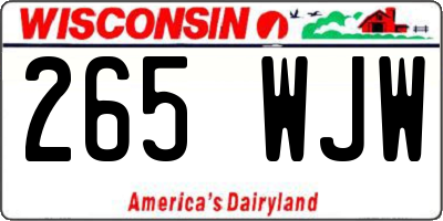 WI license plate 265WJW
