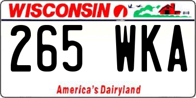 WI license plate 265WKA