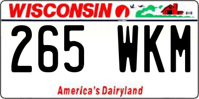 WI license plate 265WKM