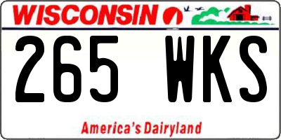 WI license plate 265WKS