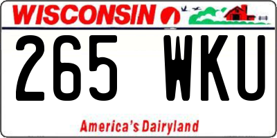 WI license plate 265WKU