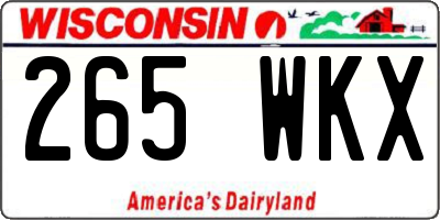 WI license plate 265WKX