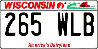 WI license plate 265WLB