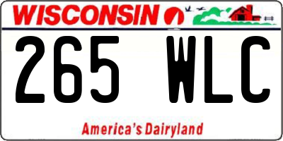 WI license plate 265WLC