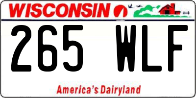 WI license plate 265WLF