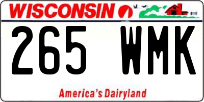 WI license plate 265WMK