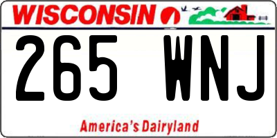 WI license plate 265WNJ