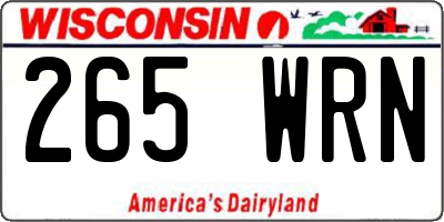 WI license plate 265WRN